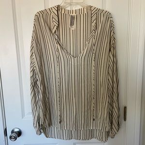 Free People Long Sleeve Striped Blouse